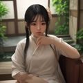 家庭教育咨询师林晓雯头像，温和专业的女性形象，背景为书架